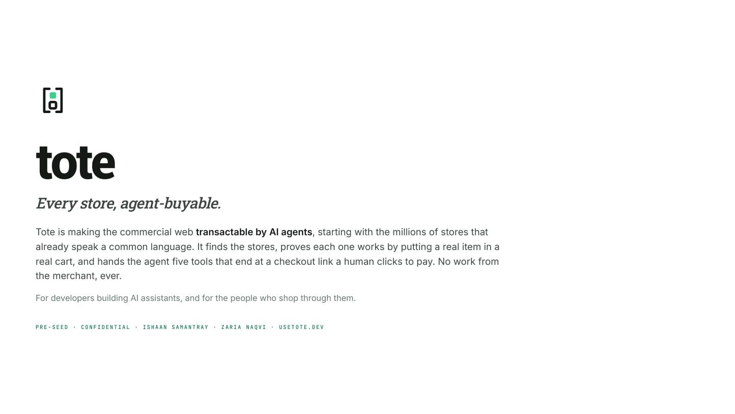 Pitch deck, page 1 of 13