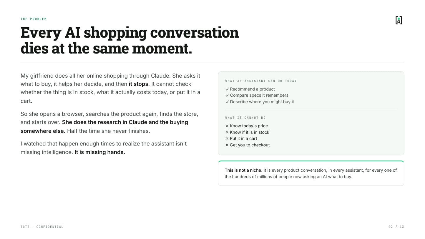 Pitch deck, page 2 of 13